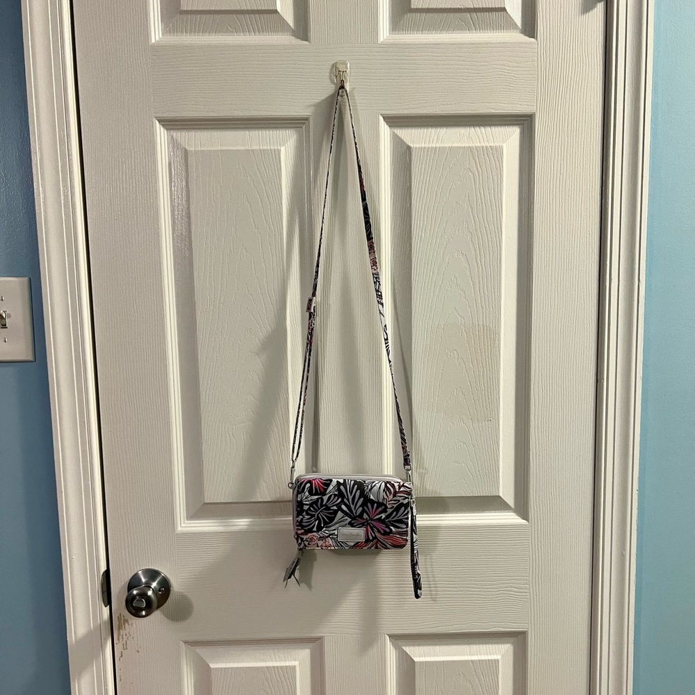 Vera Bradley Convertable Wristlet (Pink and Gray Floral)